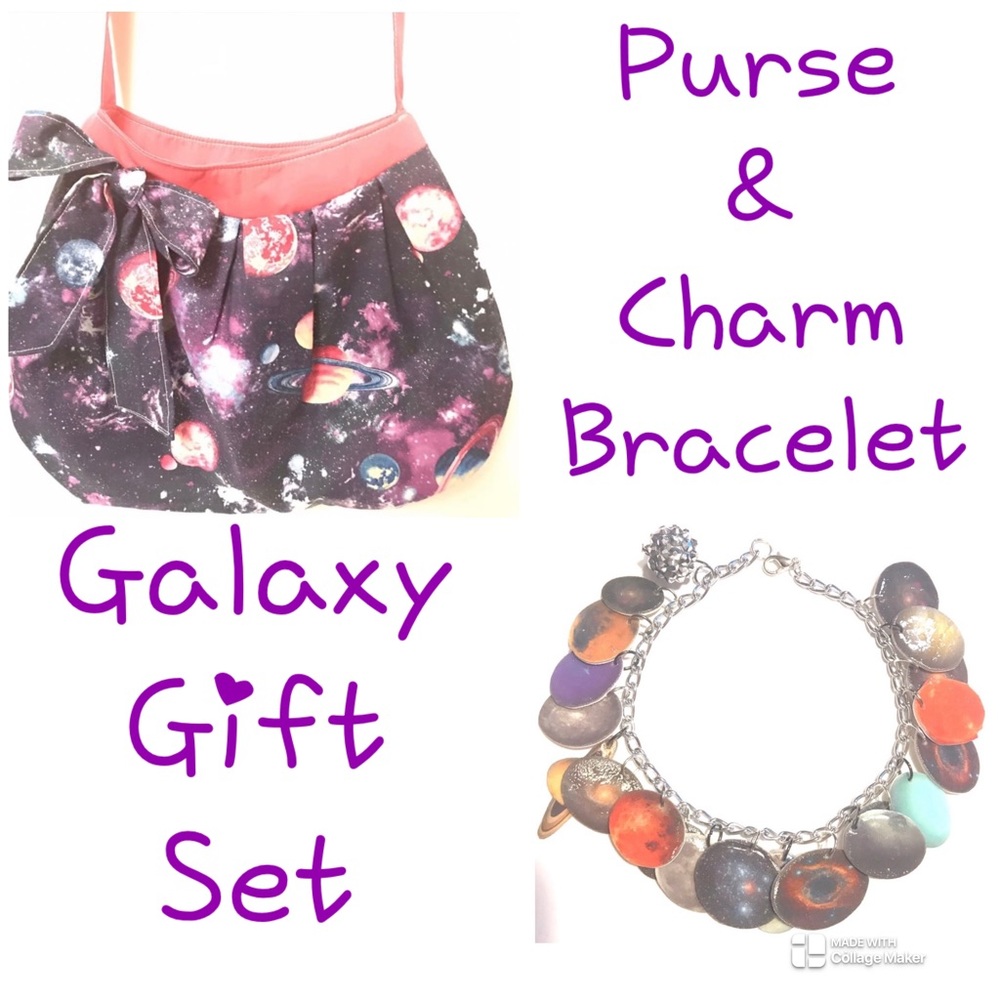 Galaxy Gift Set! 

Pink galaxy crossbody purse
Deep space galaxy charm bracelet